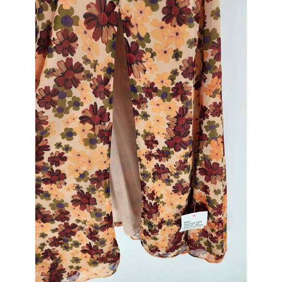 ASOS Design Floral Sheer Sleeve Maxi Dress Women’s Size 2 - Picture 8 of 12